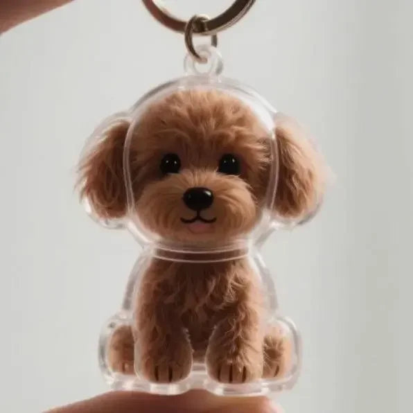 Dog & Cat Fur Keychain – Capsule Pendant for Pet Keepsakes