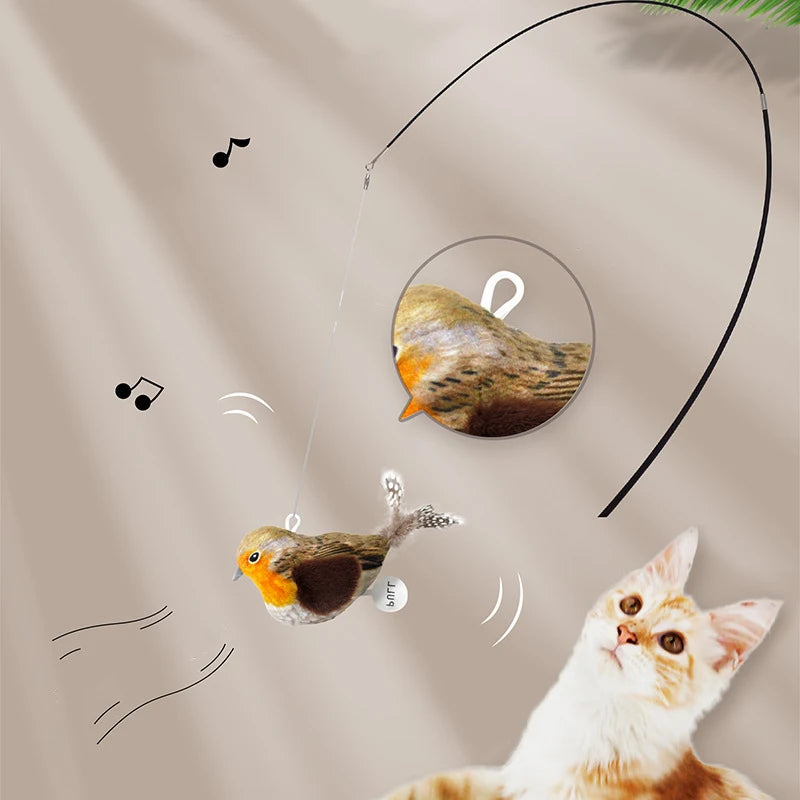 Interactive Cat Toy – Plush Bird with Realistic Sound & Catnip