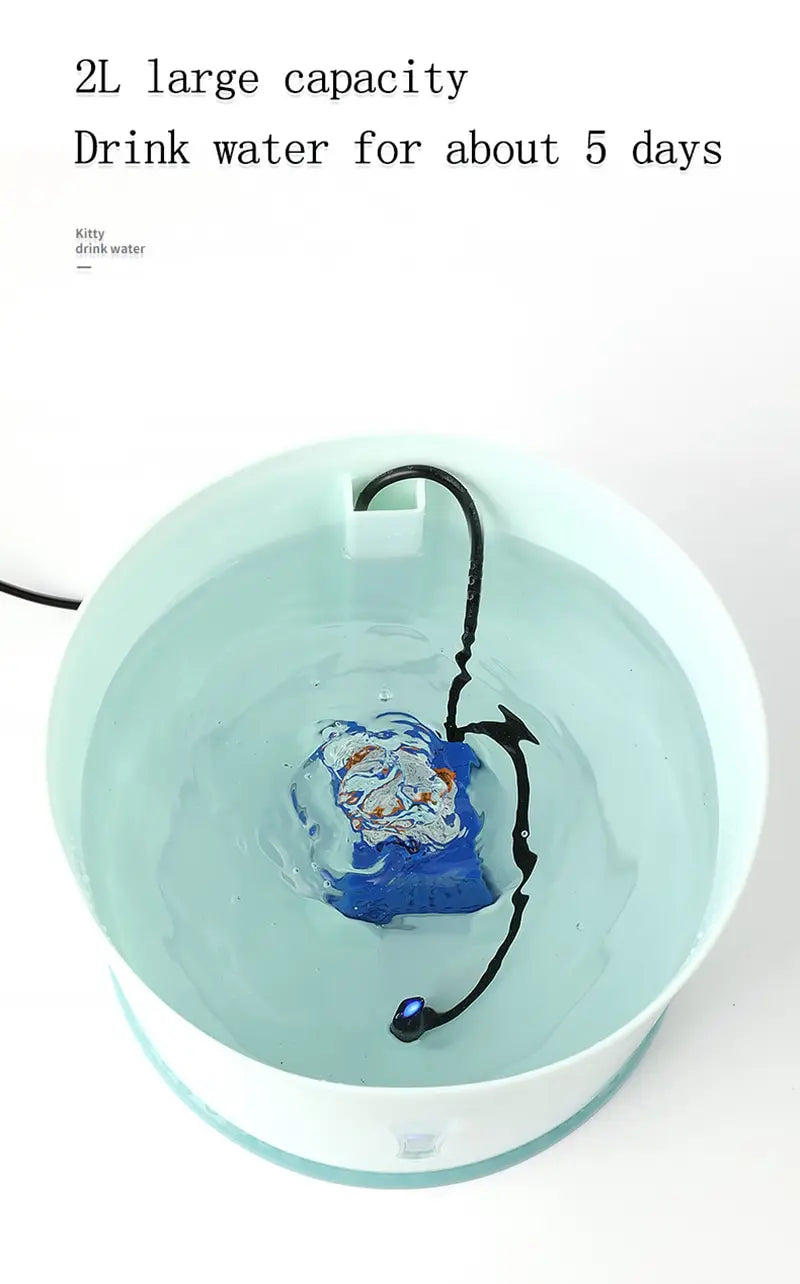 2.4L Automatic Pet Water Fountain – LED Cat & Dog Dispenser with Filters