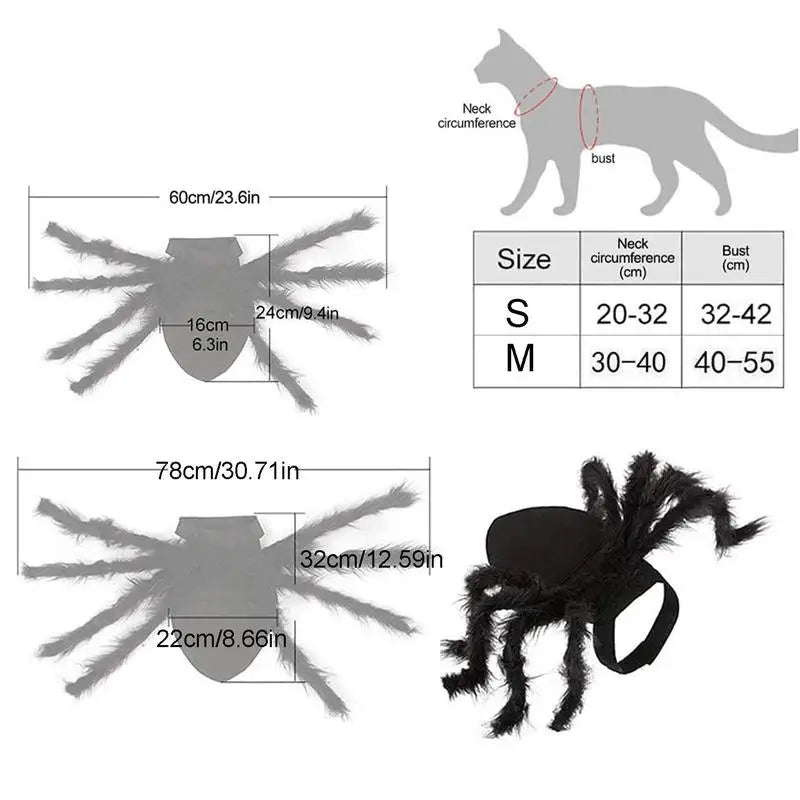 Scary Halloween Spider Costume For Pet
