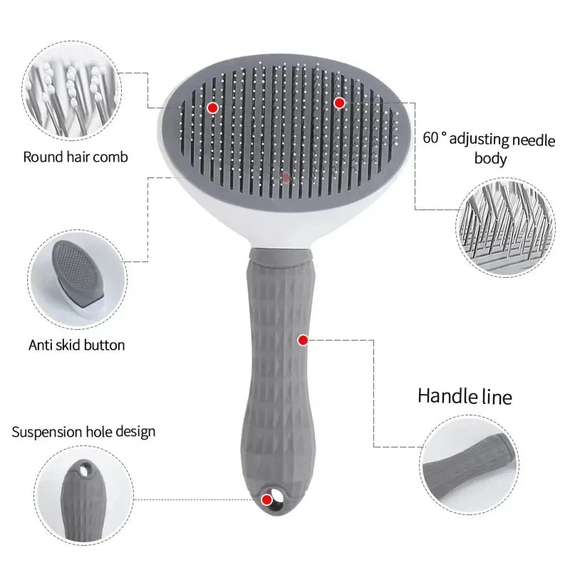 Pet Grooming Brush – Easy Clean Comb for Dogs & Cats