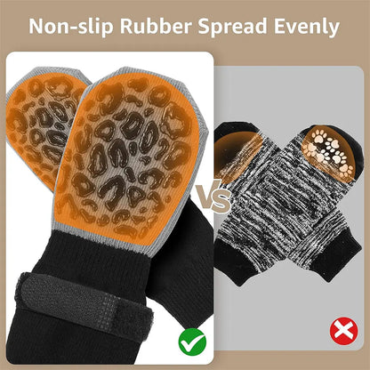 4-Pack Anti-Slip Dog Socks – Paw Protection with Strong Grip