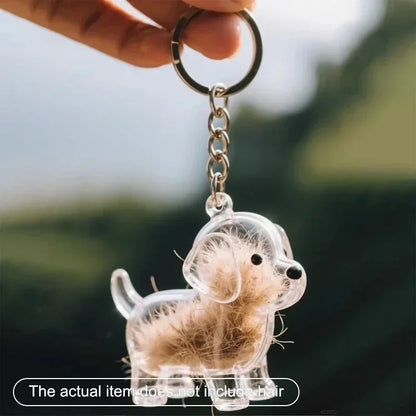 Dog & Cat Fur Keychain – Capsule Pendant for Pet Keepsakes