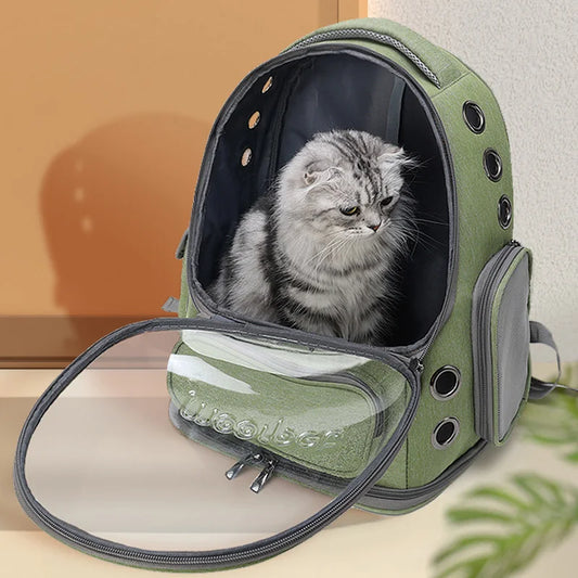 Pet Carrier Backpack – Transparent Design for Cats & Small Dogs