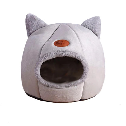 Cozy Winter Cat Bed – Deep Sleep Cave Nest for Pets