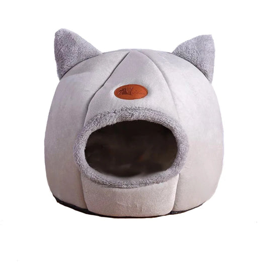 Cozy Winter Cat Bed – Deep Sleep Cave Nest for Pets
