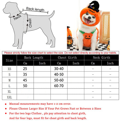 Halloween Pumpkin Costume for Dogs & Cats – Funny Outfit with Hat