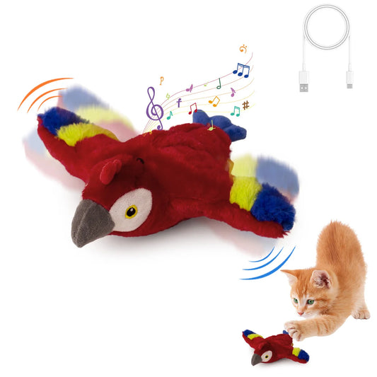 Flapping Bird Cat Toy – Interactive Plush with Realistic Sound & Catnip