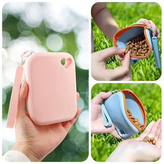 Portable Silicone Dog Treat Pouch – Leak-Proof Training Bag