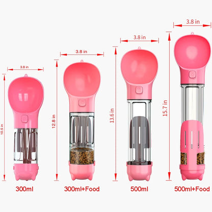Leak-Proof Portable Pet Travel Bottle – Water, Food & Poop Bag Holder