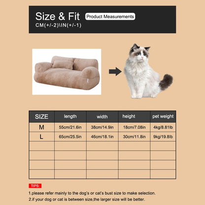 Soft Pet Couch – Washable Sofa Bed for Cats & Dogs