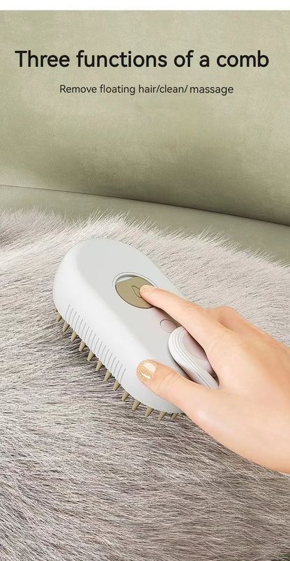 Pet Steam Brush – 3-in-1 Hair Removal, Massage & Anti-Static Comb