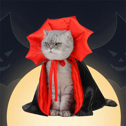 Cute Halloween Pet Costumes Cosplay Vampire Cloak