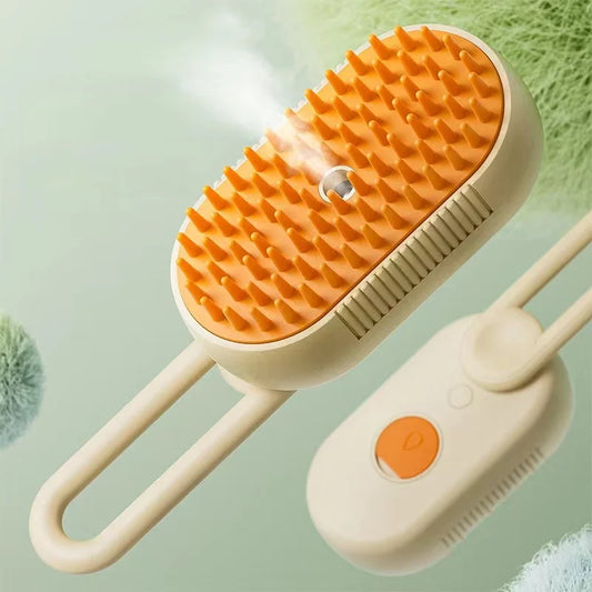 Pet Steam Brush – 3-in-1 Hair Removal, Massage & Anti-Static Comb