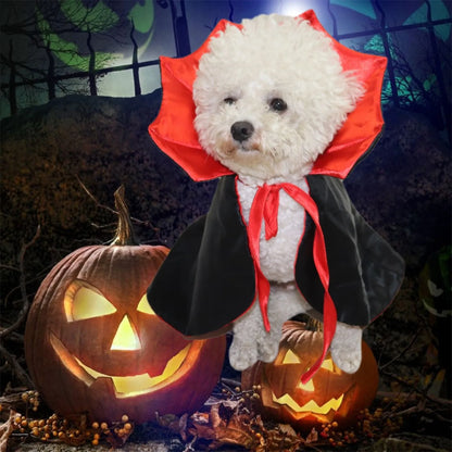 Cute Halloween Pet Costumes Cosplay Vampire Cloak