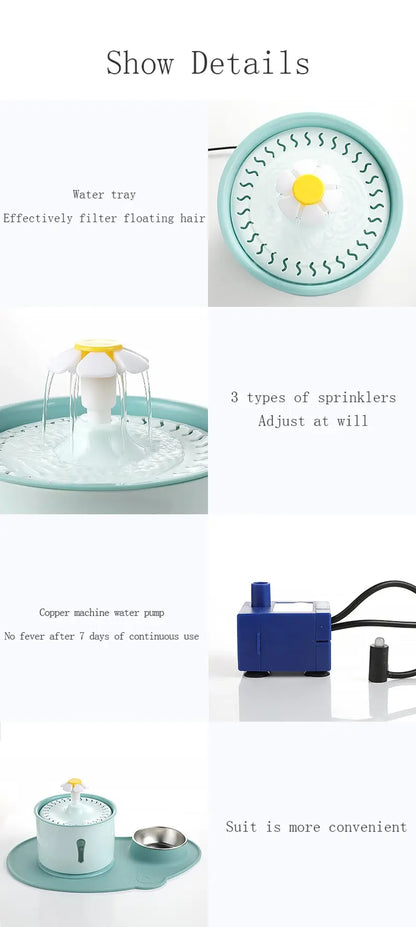 2.4L Automatic Pet Water Fountain – LED Cat & Dog Dispenser with Filters