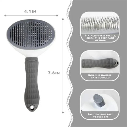 Pet Grooming Brush – Easy Clean Comb for Dogs & Cats