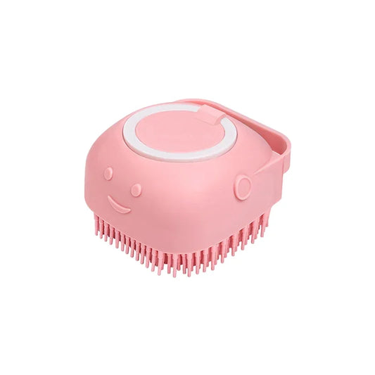 Dog & Cat Bath Brush – Shampoo Dispenser + Massage Bristles