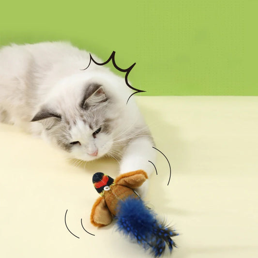 Interactive Cat Toy – Plush Bird with Realistic Sound & Catnip