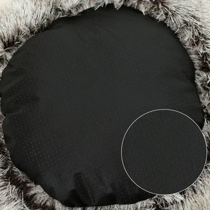 Winter Plush Cat Bed – Round Cozy Cushion for Small Cats