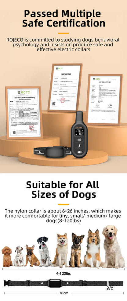 Dog Training Collar – Rechargeable Remote Control & IPX7 Waterproof
