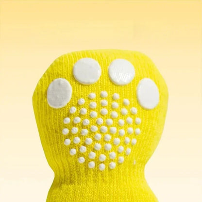 4-Pack Cute Pet Socks – Anti-Slip Paw Protectors for Small Dogs & Cats
