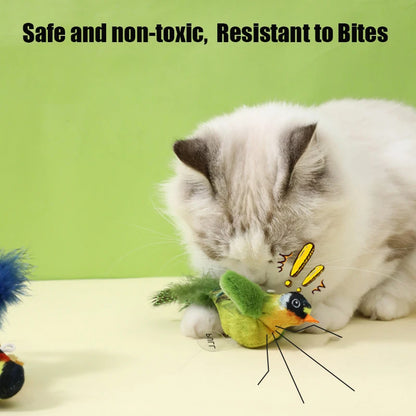 Interactive Cat Toy – Plush Bird with Realistic Sound & Catnip