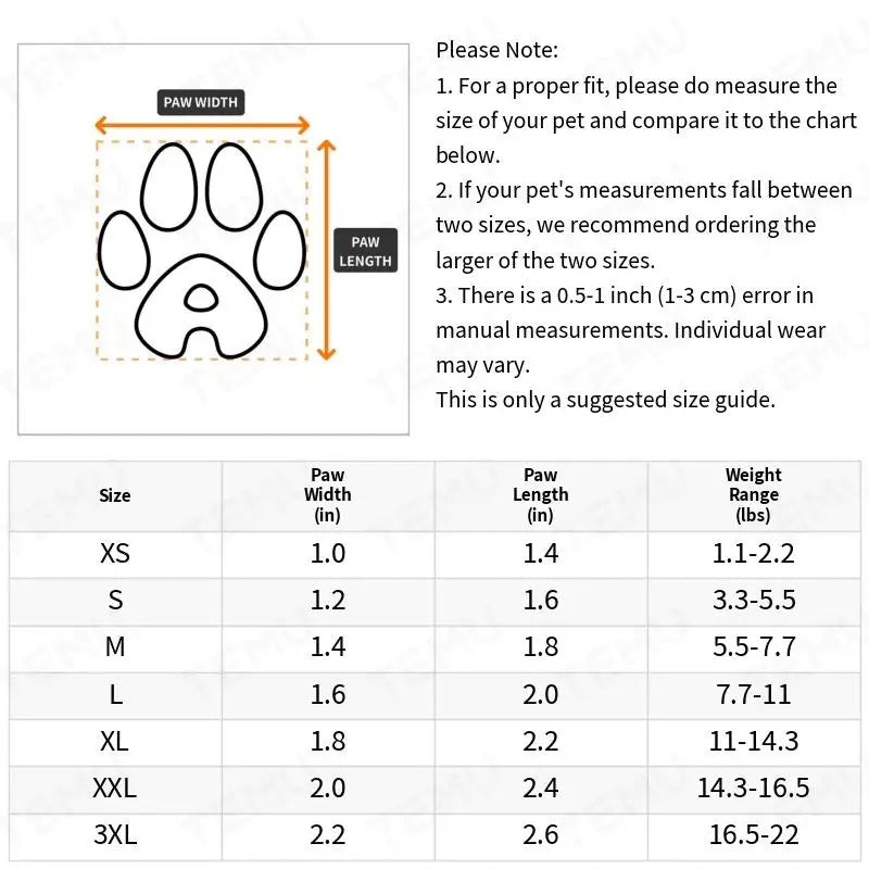 Waterproof Dog Boots – Paw Protection for Rain & Outdoor Walks 4-Pack