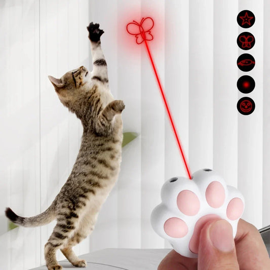 Rechargeable Cat Laser Toy – 5 Adjustable Patterns for Interactive Play