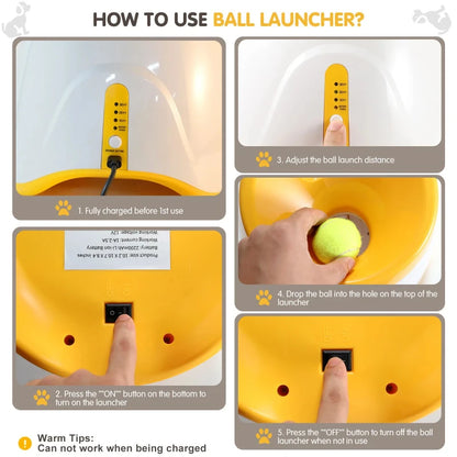 Automatic Dog Tennis Ball Launcher – Rechargeable Interactive Toy