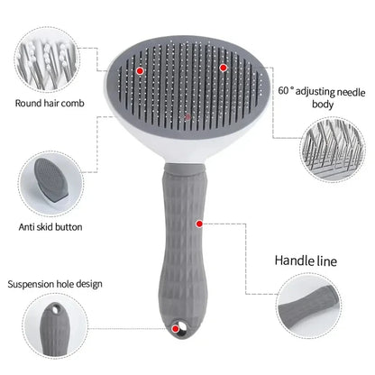 Pet Grooming Brush – Easy Clean Comb for Dogs & Cats